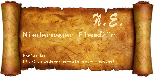Niedermayer Elemér névjegykártya